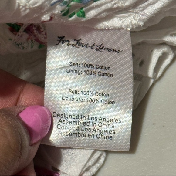 For Love & Lemons Size Small White Eyelet Floral Cottage Boho Romantic Crop Top - Picture 5 of 7